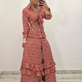 Coordinato KATRINE quadri rosso