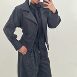MAVI crop coat in anthracite grey