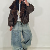 Bomber eco pelle DOSS marrone