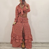 Coordinato KATRINE quadri rosso