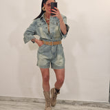 Tutina in denim APRIL sabbiata