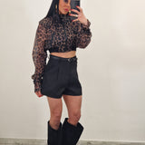 Giacchino crop AKELA leopardato