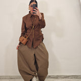 Pantalone HOPE quadri marrone