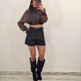 Giacchino crop AKELA leopardato