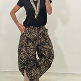 Pantalone Safari leopardato marrone