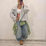 Chiodo in ecopelle SETH grigio
