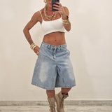 Bermuda in denim TONYA blu chiaro