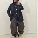 Blazer TEXAS  nero in ecocamoscio