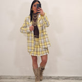 Coordinato TWINS quadri giallo