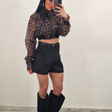 Giacchino crop AKELA leopardato