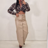 Gonna in eco pelle OLIMPIA beige
