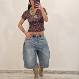 Maglia crop GIOIA leopardata