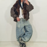 Bomber eco pelle DOSS marrone