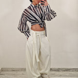 Camicia crop CHER righe