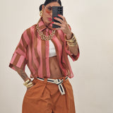 Camicia VIKY fuxia e coccio