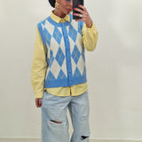MORENA vest with light blue diamonds
