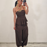 Coordinato BRAZIL gessato marrone
