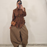 Pantalone HOPE quadri marrone