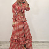 Coordinato KATRINE quadri rosso