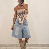 Bermuda in denim TONYA blu chiaro