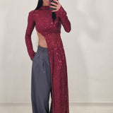 CHARLOTTE burgundy sweater