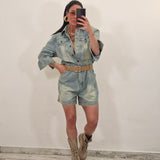 Tutina in denim APRIL sabbiata
