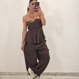 Coordinato BRAZIL gessato marrone