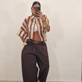 Camicia VIKY avorio e marrone