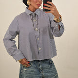 Camicia STELLA righe blu