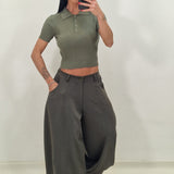 TATY military green sweater