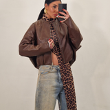 Giubbino in ecopelle DARK marrone