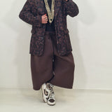 KAT black leopard coat