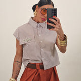 Camicia MIAMI righe marrone