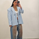 Blazer HALEY a righe celeste