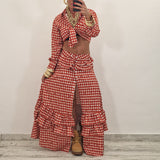 Coordinato KATRINE quadri rosso