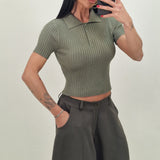 TATY military green sweater