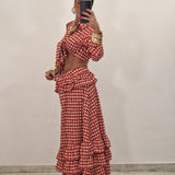 Coordinato KATRINE quadri rosso