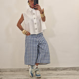 Bermuda in denim SKAKKO quadrettini