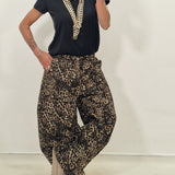 Pantalone Safari leopardato marrone