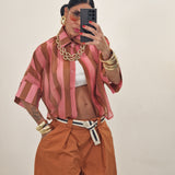 Camicia VIKY fuxia e coccio