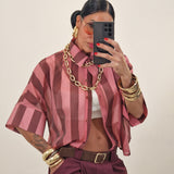 Camicia VIKY fuxia e bordeaux