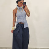 Camicia NINA righe blu