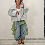 Chiodo in ecopelle SETH grigio