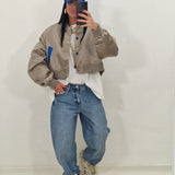 HOT grey and blue bomber jacket