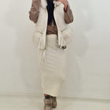 MIREA ivory long skirt