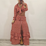Coordinato KATRINE quadri rosso