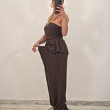 Coordinato BRAZIL gessato marrone