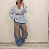 Blazer HALEY a righe celeste