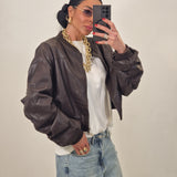 Jacket in eco pelle BROWN