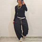 Pantalone MARIN gessato nero